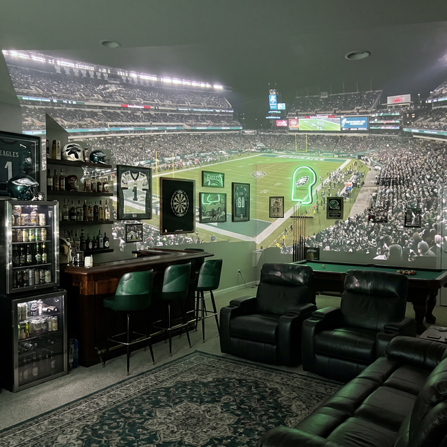 Stadium projection in a home game room